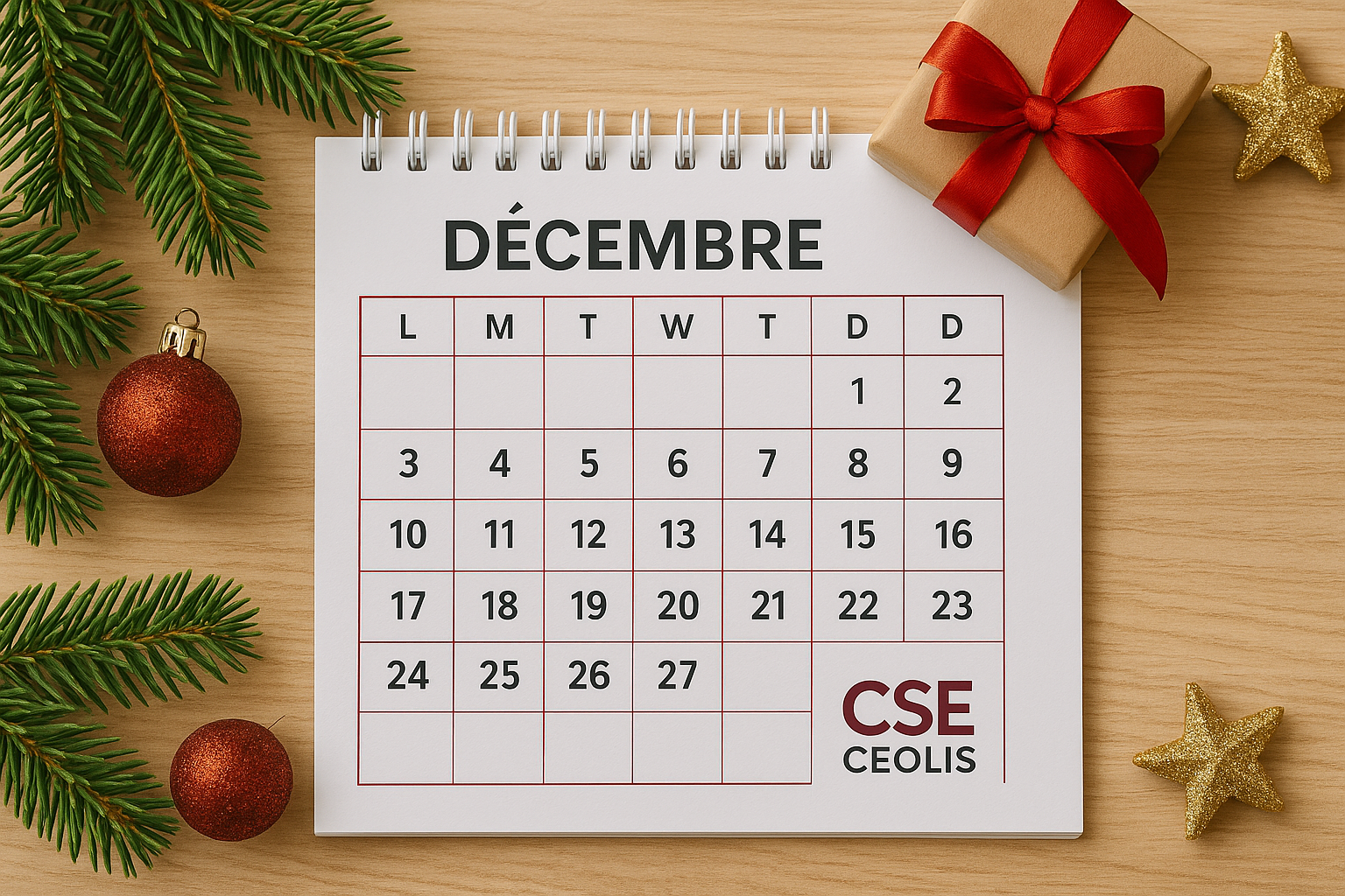 Calendrier cadeaux Noel CSE